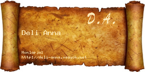 Deli Anna névjegykártya